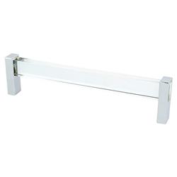 1134-7000-p 160 Mm Cc Prism Pull With Polished Chrome & Transparent