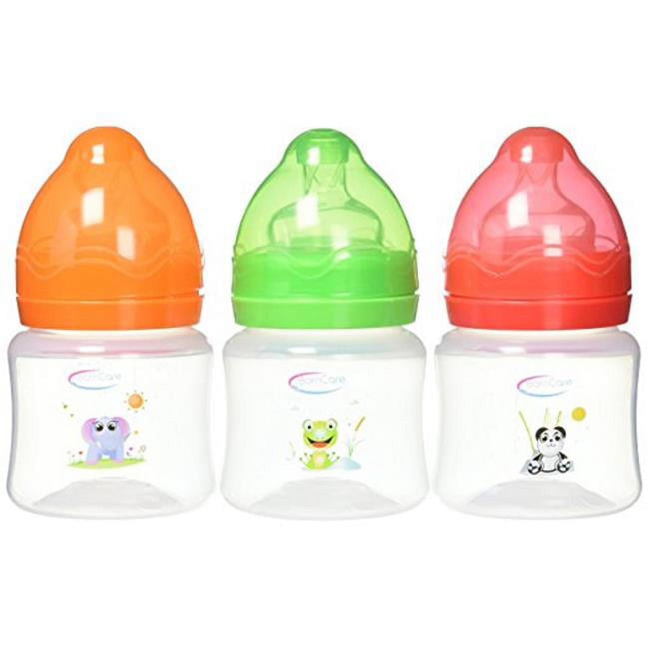 Bcws-162-3 4oz 125ml Wide Neck Feeding Bottle With Silicone Nipple, Fast Flow - 3 Pack