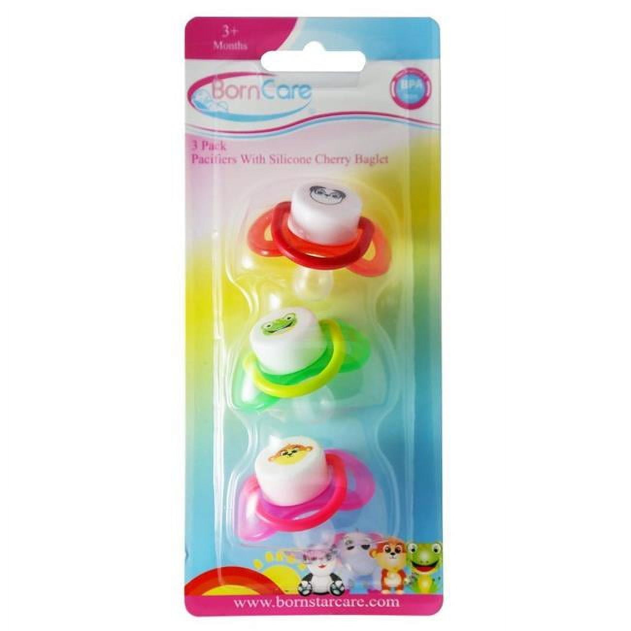 Bcws-120 3 Months Plus, Pacifier Printed With Silicone Cherry Baglet - 3 Pack