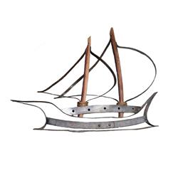 Boat2 Double Sailboat Wall Sculpture