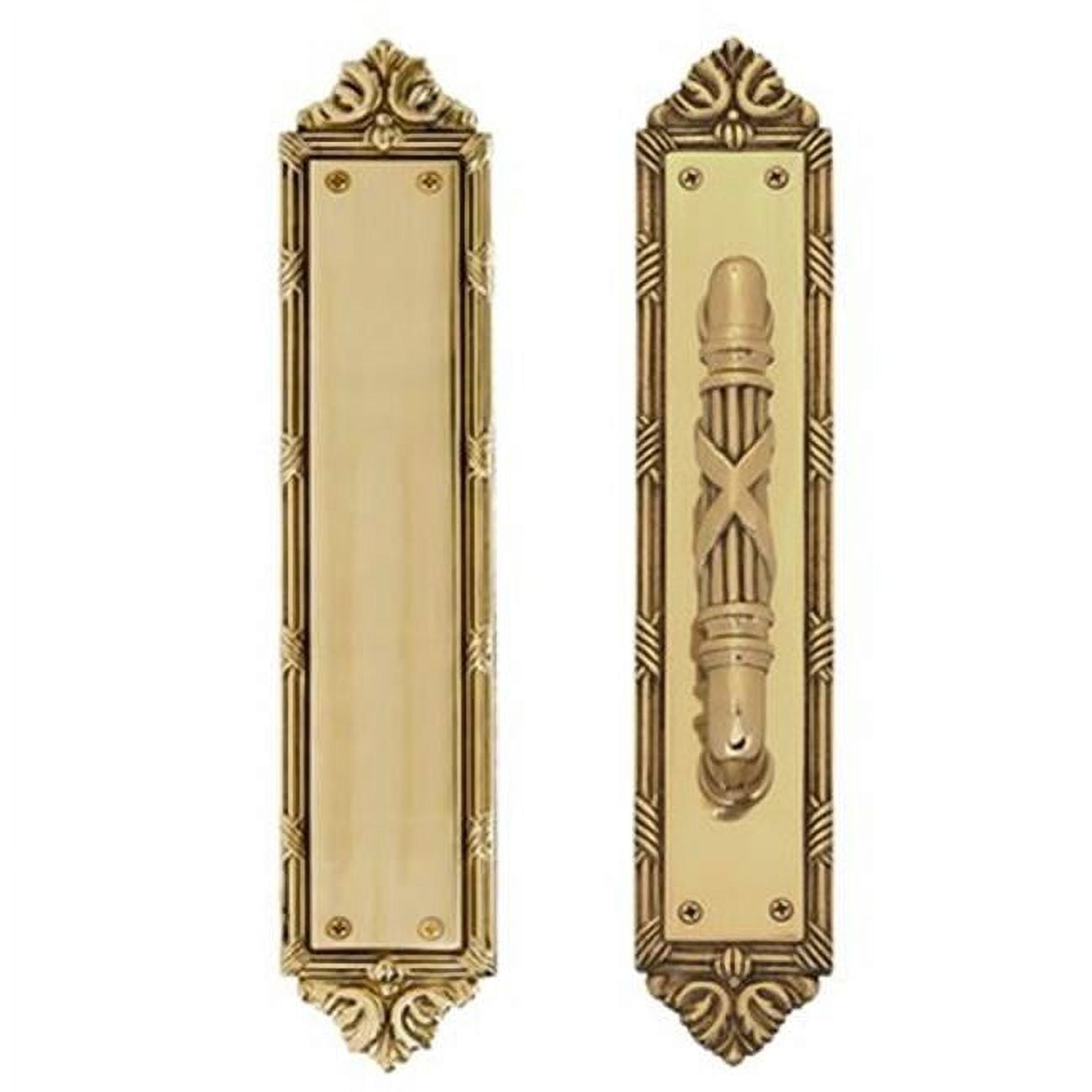 2.37 In. Satin Nickel Ribbon & Reed Plate Privacy Set