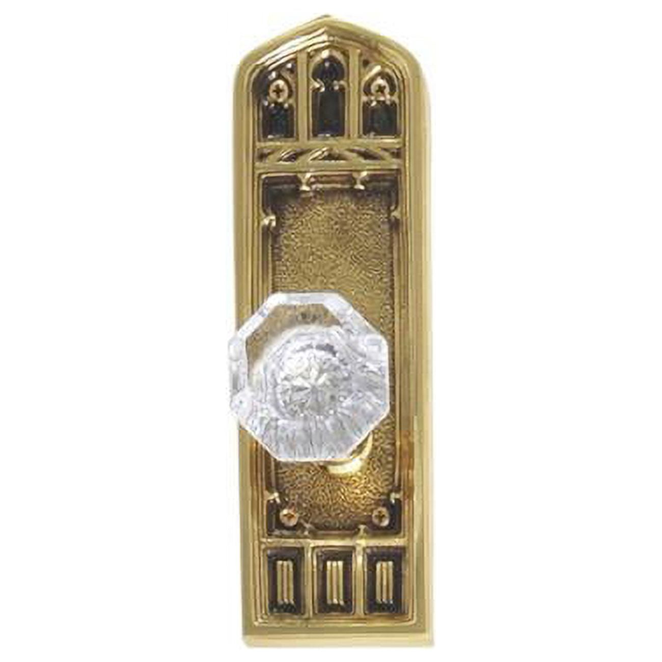 2.75 X 8.5 In. Oxford Privacy Door Set Aged Brass
