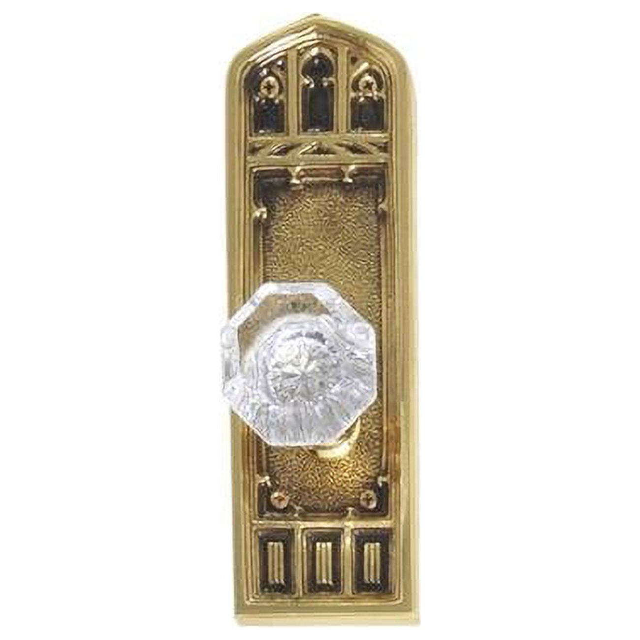 2.75 X 8.5 In. Oxford Privacy Door Set Highlighted Brass