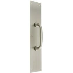 A07-p6321-605 3 X 12 In. Push Plate With Pull, Polished Brass