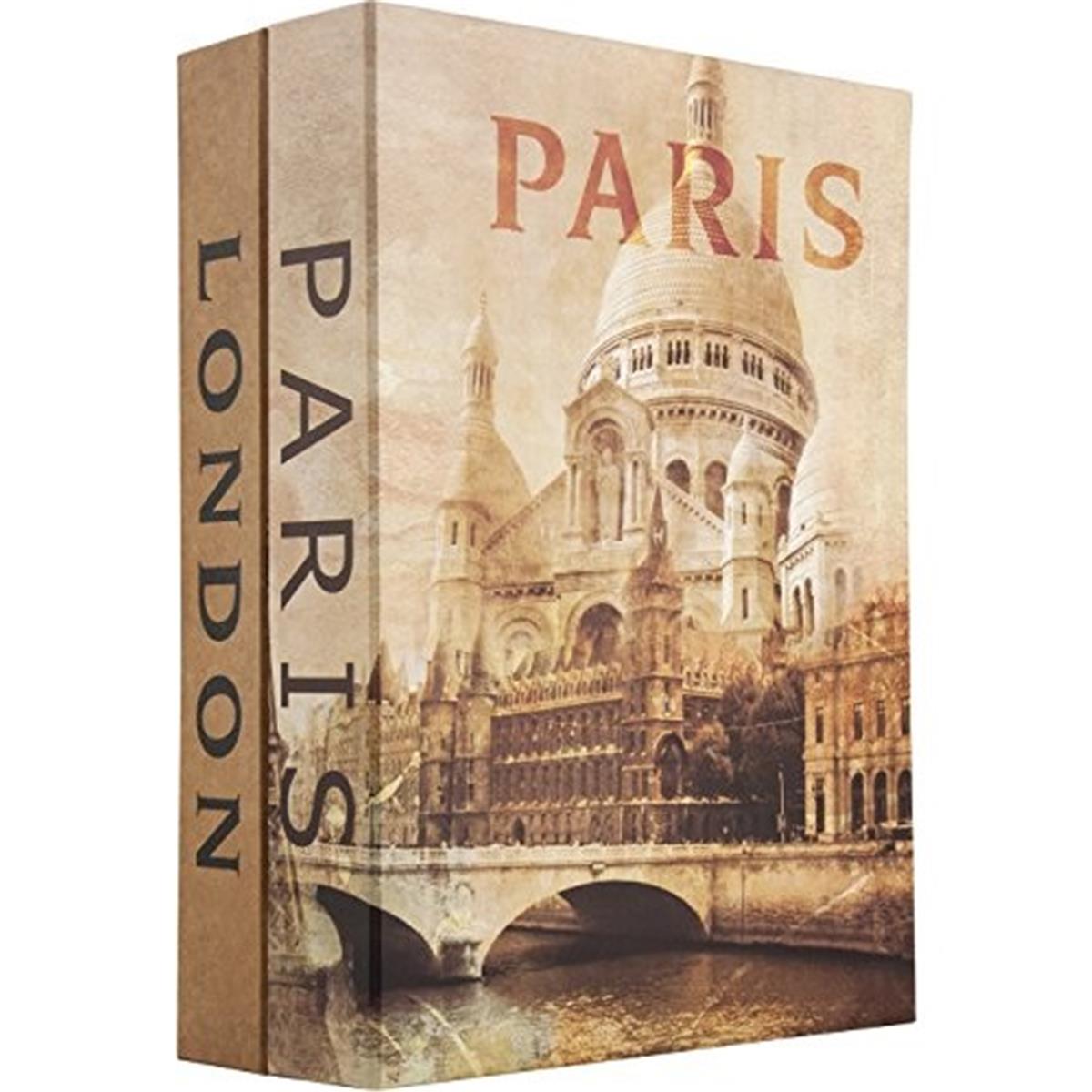 Cb12470 Paris & London Dual Book Lock Box With Key Lock