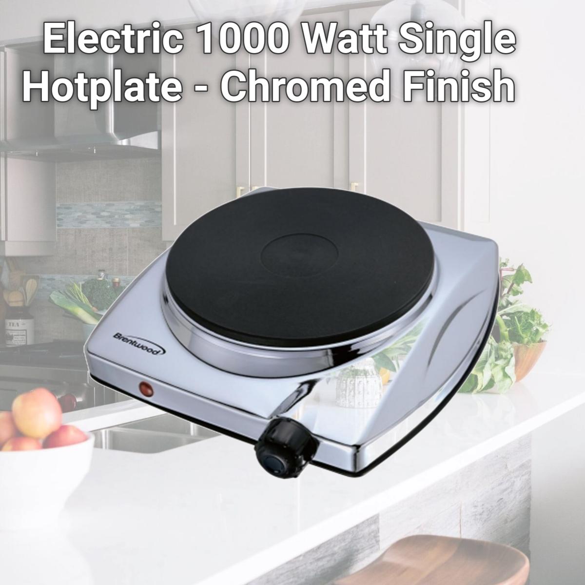 Picture of Brentwood TS-337 Electric 1000 Watt Single Hotplate - Chromed Finish