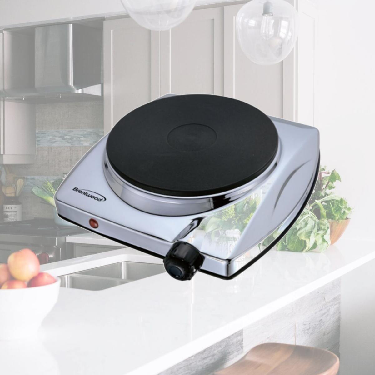 Picture of Brentwood TS-337 Electric 1000 Watt Single Hotplate - Chromed Finish