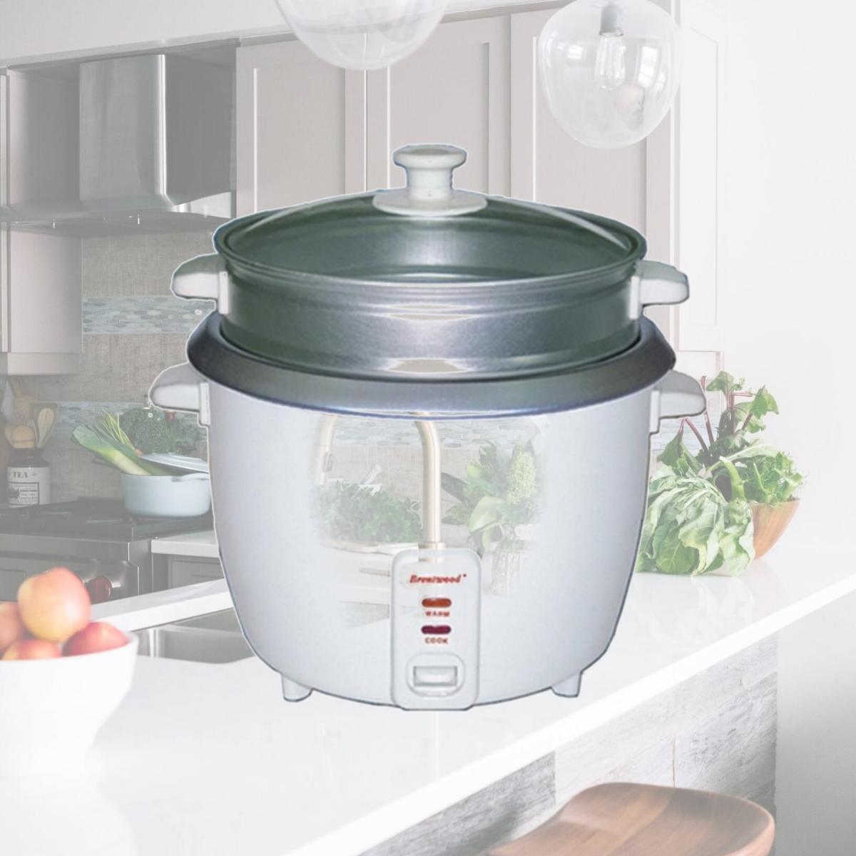 Picture of Brentwood TS-600S 5 Cup - 1.0 Liter - Rice Cooker with Steamer - White Body