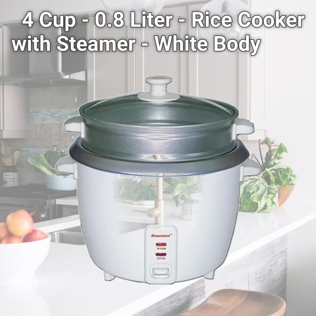 Picture of Brentwood TS-700S 4 Cup - 0.8 Liter - Rice Cooker with Steamer - White Body