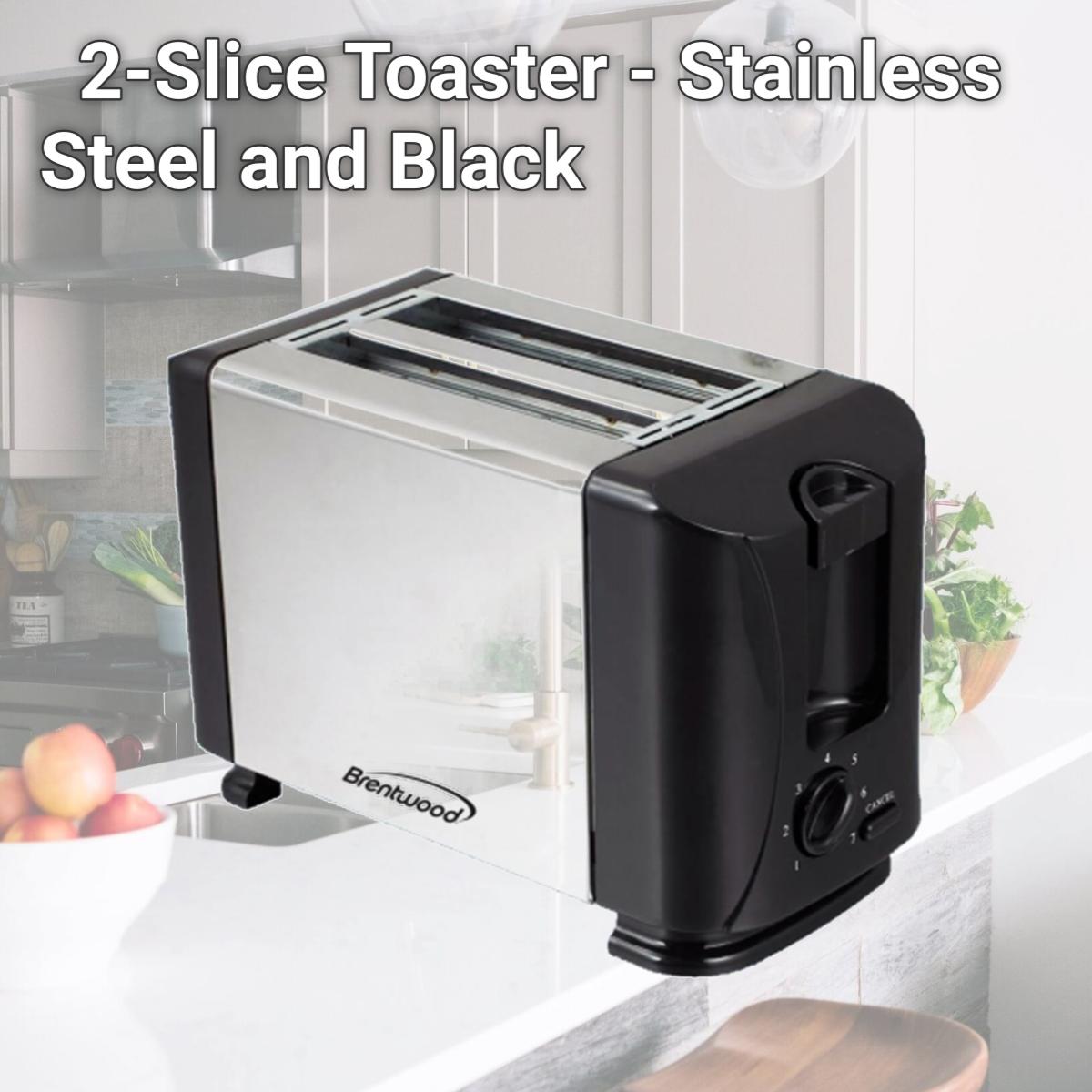 Picture of Brentwood TS-280S 2-Slice Toaster - Stainless Steel and Black