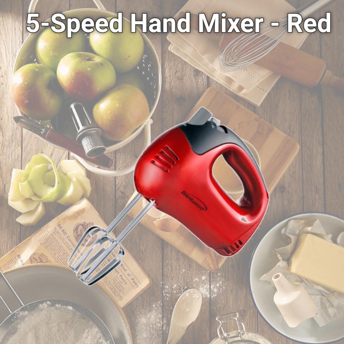 Picture of Brentwood Appliances HM-46 5-Speed Hand Mixer - Red