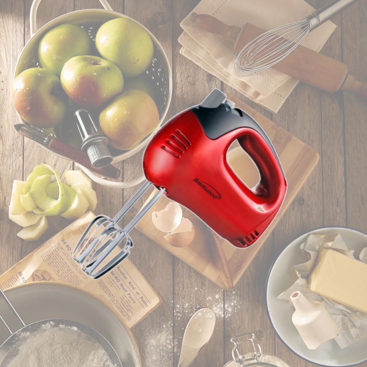 Picture of Brentwood Appliances HM-46 5-Speed Hand Mixer - Red