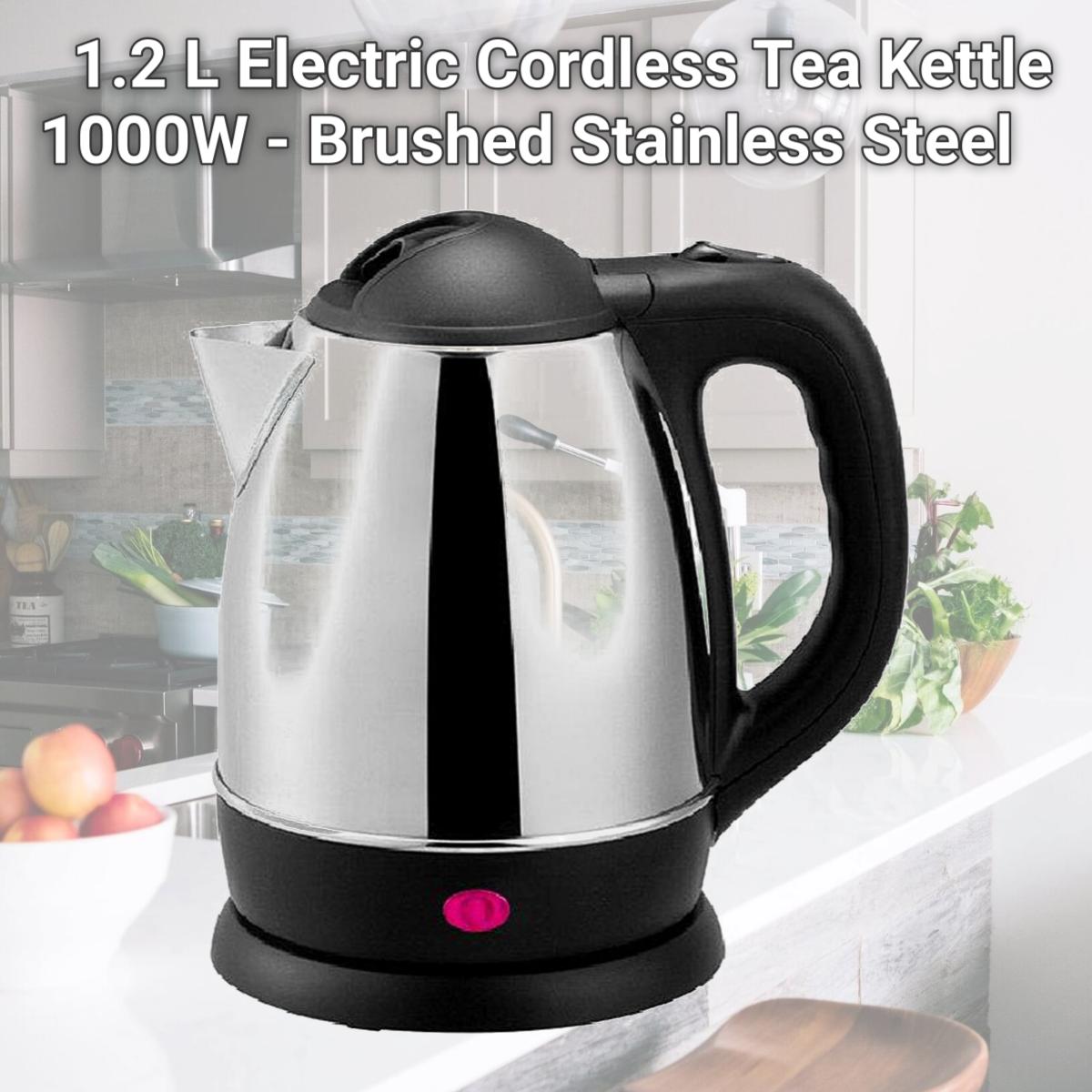 Picture of Brentwood Appliances KT-1770 1.2 L Electric Cordless Tea Kettle 1000W - Brushed Stainless Steel