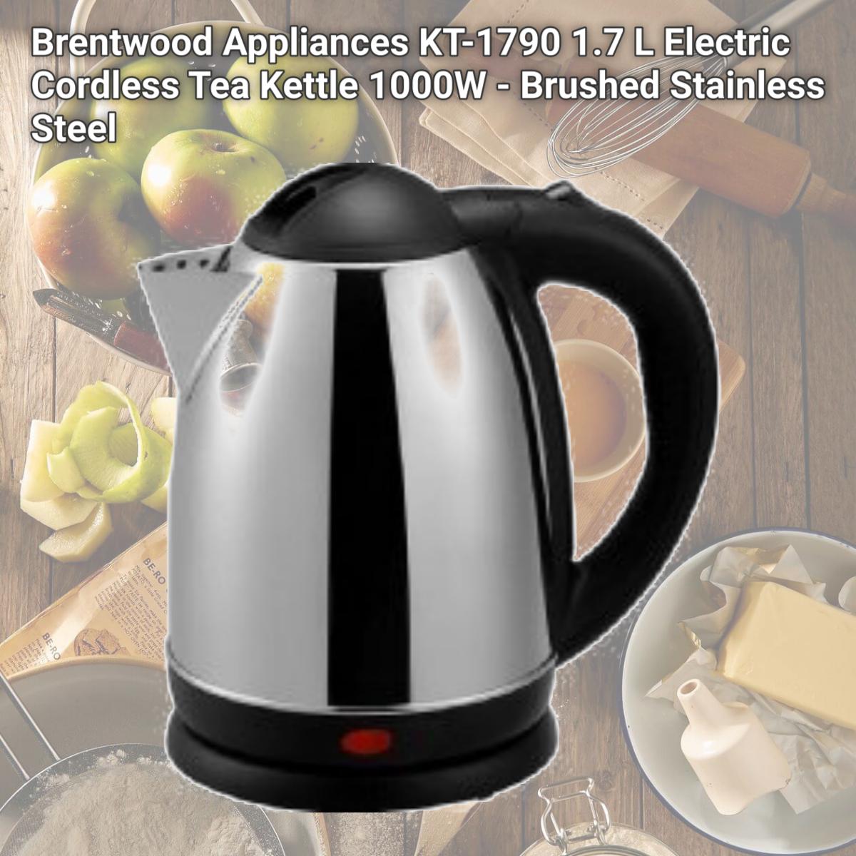 Picture of Brentwood Appliances KT-1790 1.7 L Electric Cordless Tea Kettle 1000W - Brushed Stainless Steel