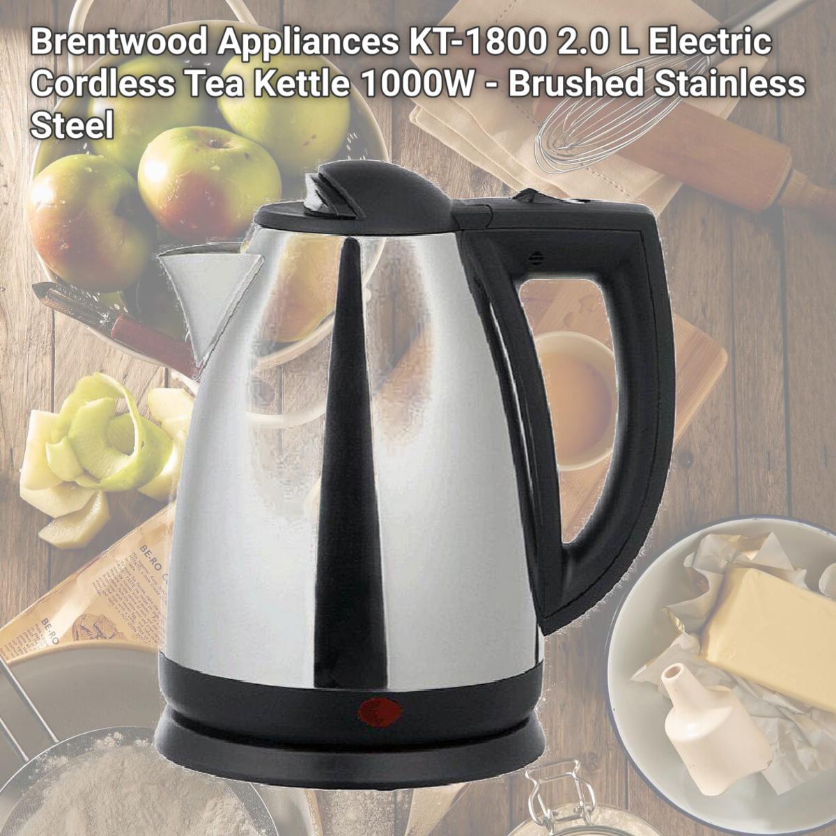 Picture of Brentwood Appliances KT-1800 2.0 L Electric Cordless Tea Kettle 1000W - Brushed Stainless Steel
