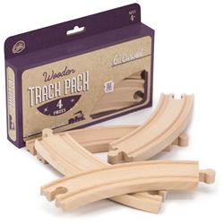 6 In. Curved Wooden Train Tracks, Pack Of 4