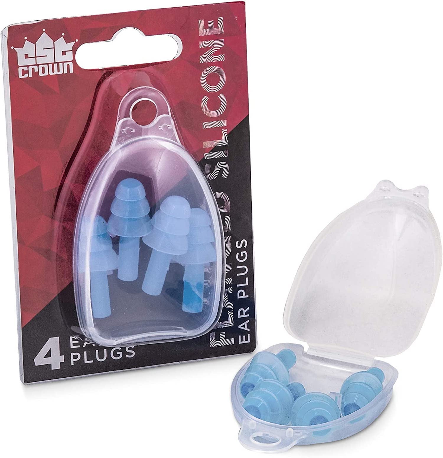Sswi-501 Silicone Ear Plugs Case, Blue - Pack Of 4