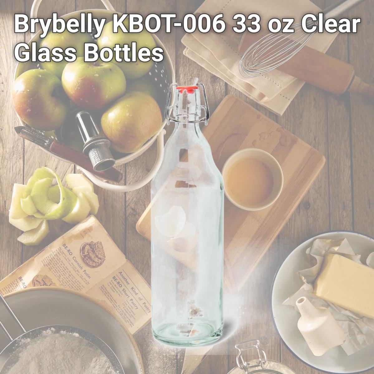 Picture of Brybelly KBOT-006 33 oz Clear Glass Bottles