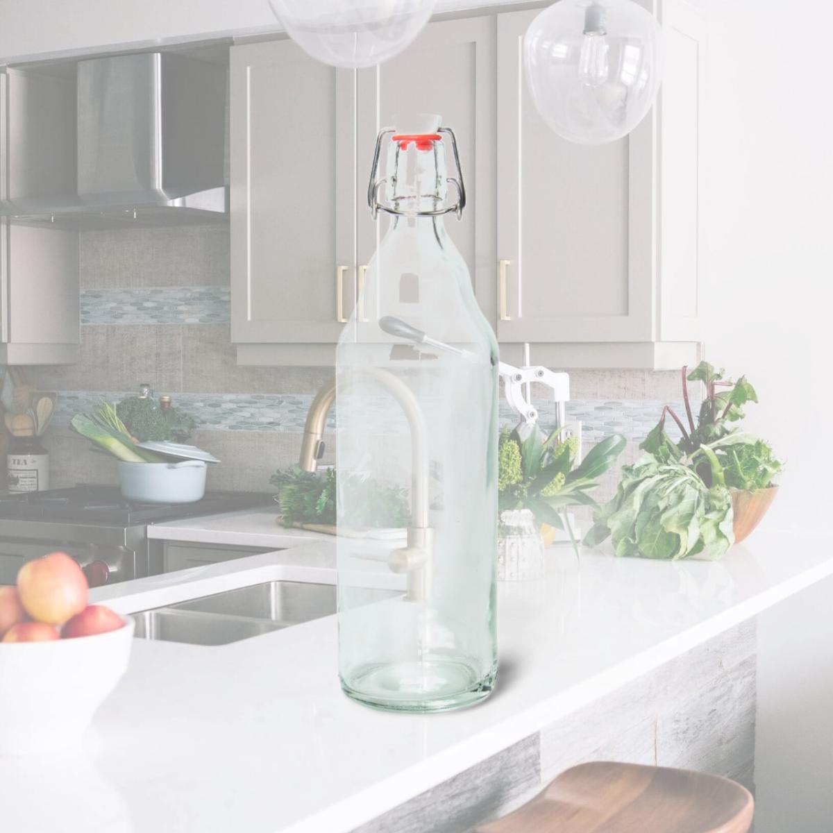 Picture of Brybelly KBOT-006 33 oz Clear Glass Bottles