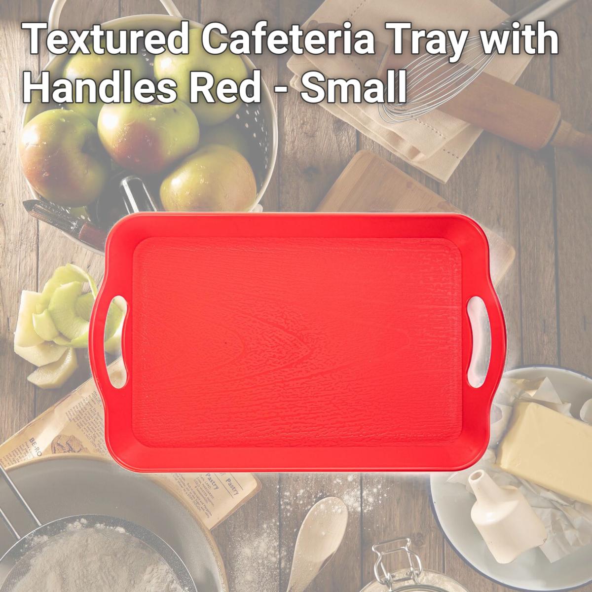 Picture of Brybelly KCAF-403 Textured Cafeteria Tray with Handles, Red - Small