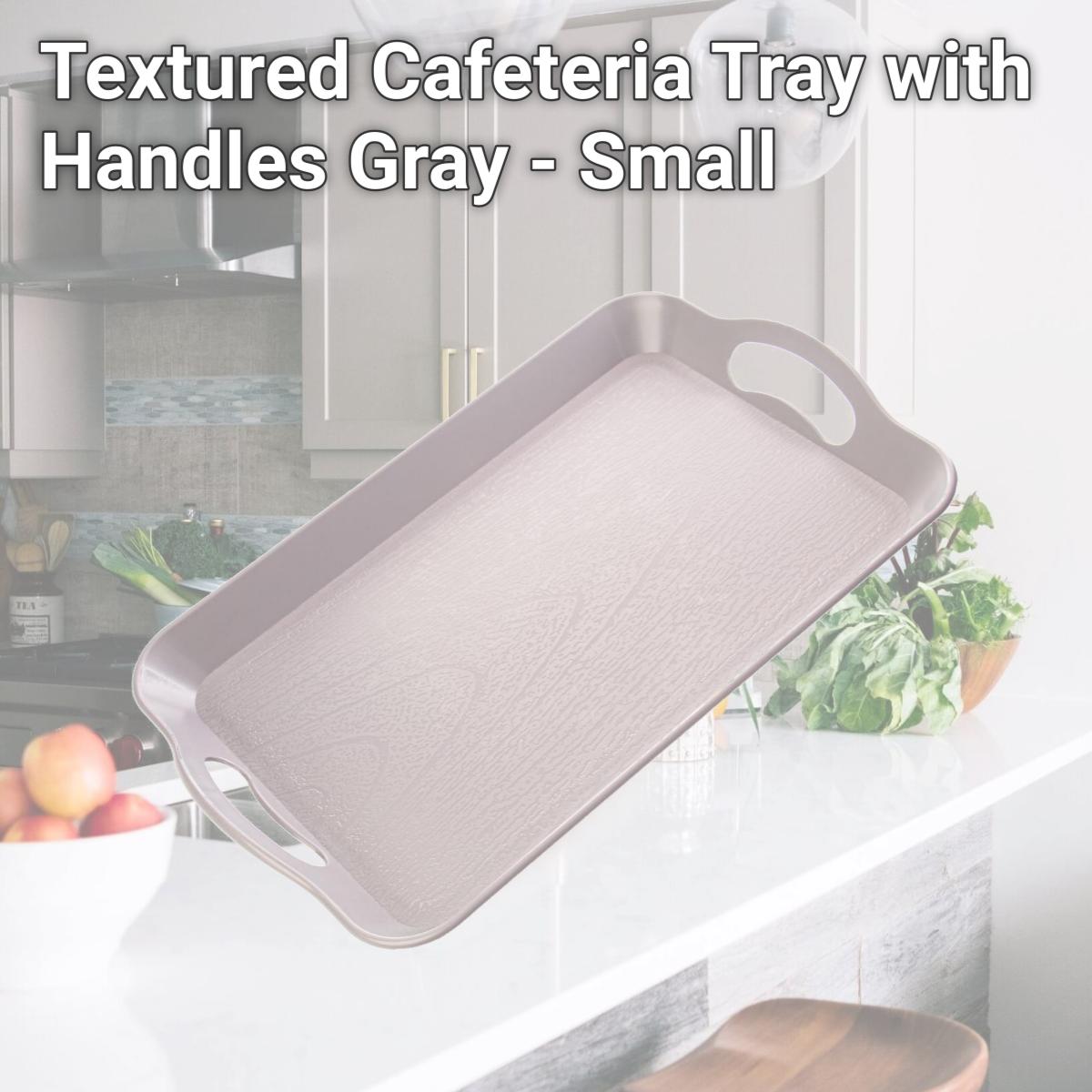 Picture of Brybelly KCAF-404 Textured Cafeteria Tray with Handles, Gray - Small