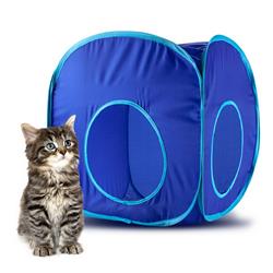Brybellyholdings Actn-302 Blue Pop-up Cat Play Cube With Storage Bag