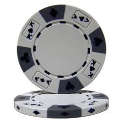 Ace King Suited 14 G Poker Chips, White