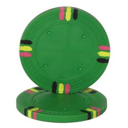 Green Blank Claysmith 12 Stripe Poker Chip 13.5 G