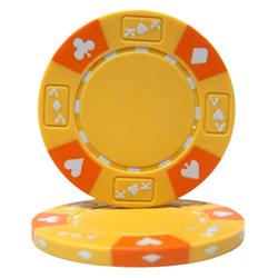 Ace King Suited 14 G Poker Chips, Yellow
