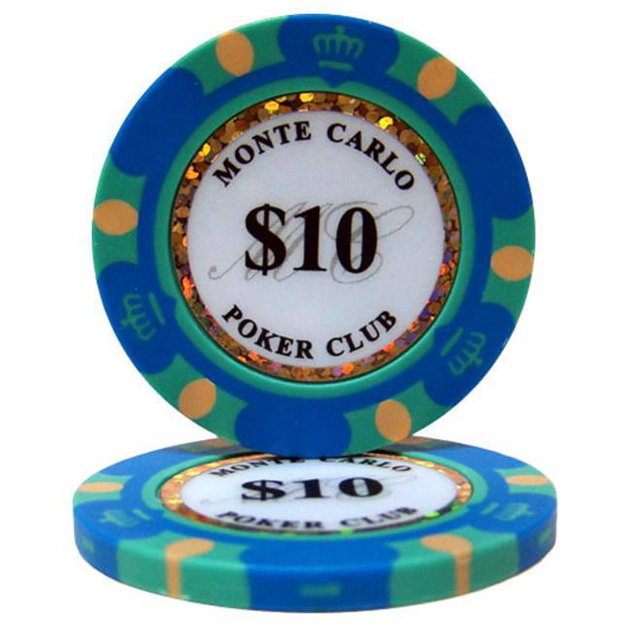 Cpmc-10-25 14 G Monte Carlo Poker Chips - Dollar 10, Roll Of 25