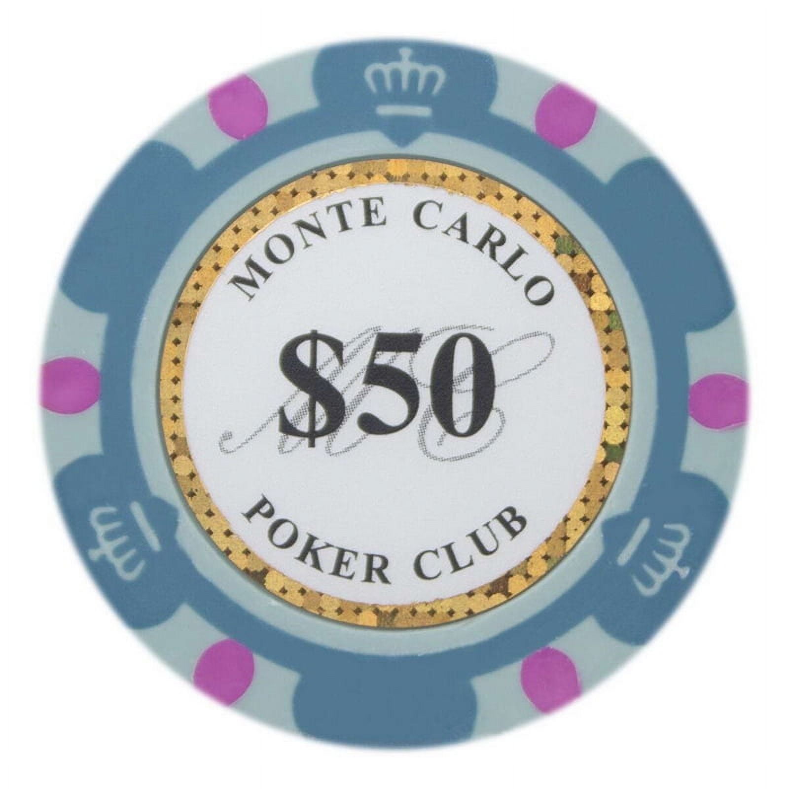 Cpmc-50-25 14 G Monte Carlo Poker Chips - Dollar 50, Roll Of 25