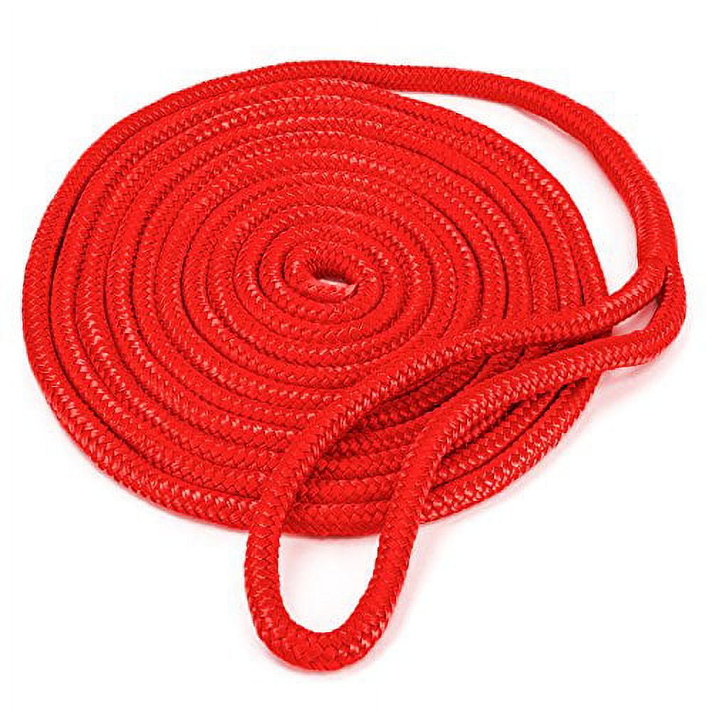 15 Ft. Double-braided Nylon Dockline, Red