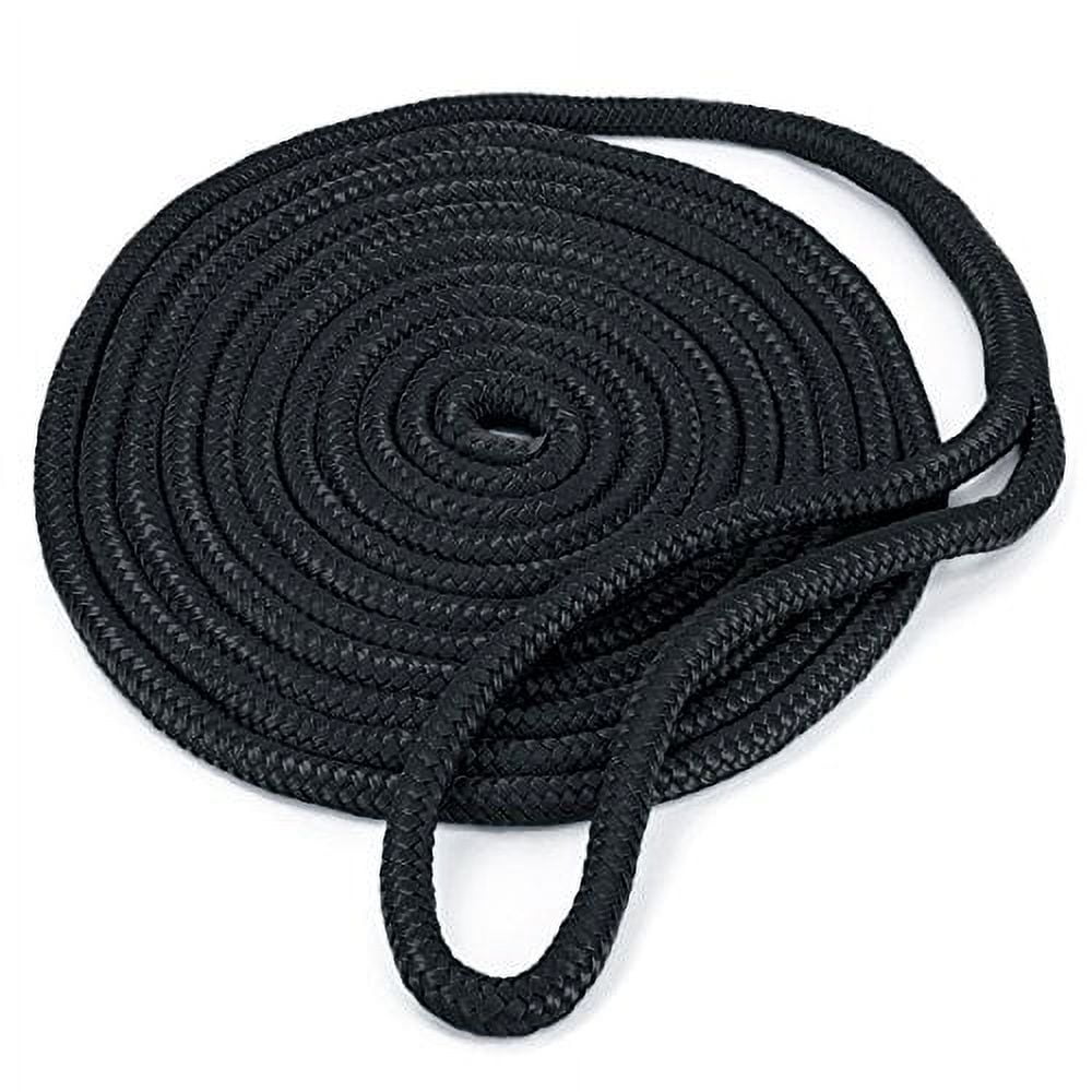 15 Ft. Double-braided Nylon Dockline, Black
