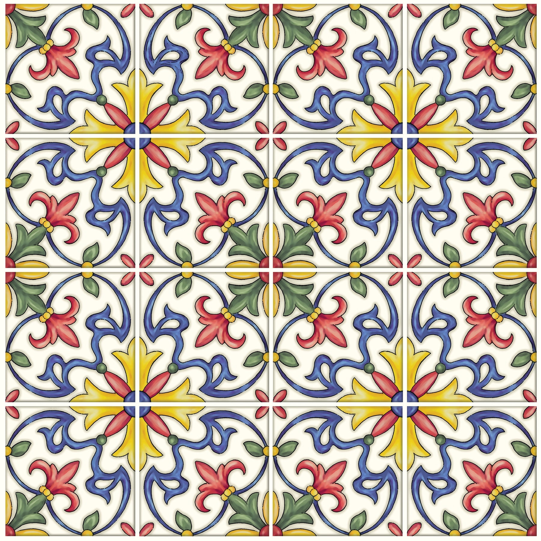 Nh2365 Tuscan Tile Peel & Stick Backsplash Tiles - Multicolor