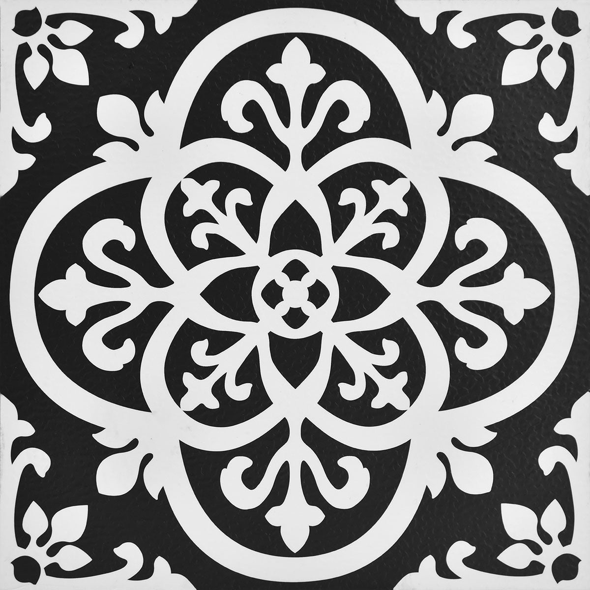Fp2475 Gothic Peel & Stick Floor Tiles - Black & White