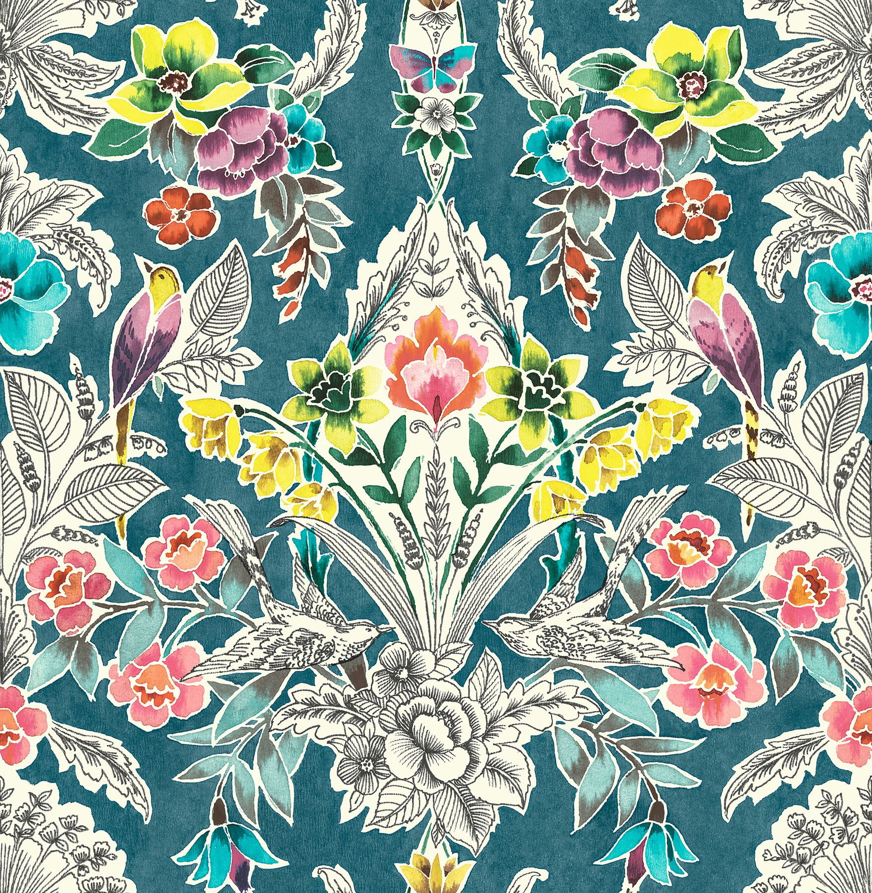 NU3037 Summer Love Teal Peel & Stick Wallpaper
