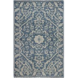 A154-az-2.6x8-ar109 Artifact Collection Geometric Transitional 100 Percent Wool Hand Knotted Area Rug, Azure - 2 Ft. 6 In. X 8 Ft.