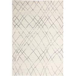 E110-ivgy-2.6x8-5364 Everek Collection Geometric Contemporary Polypropylene Machine Made Area Rug, Ivory & Grey - 2 Ft. 6 In. X 8 Ft.