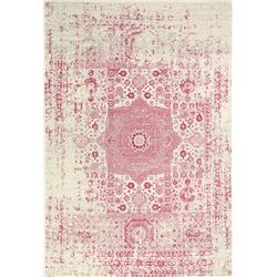 E110-ivfuc-2.6x8-5438a Everek Collection Abstract Transitional Polypropylene Machine Made Area Rug, Ivory & Fuchsia - 2 Ft. 6 In. X 8 Ft.