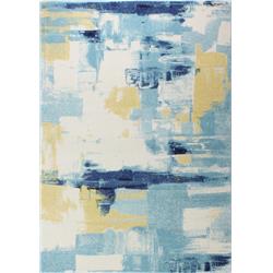 E110-ivbl-9x12-5470 Everek Collection Abstract Contemporary Polypropylene Machine Made Area Rug, Ivory & Blue - 8 Ft. 6 In. X 11 Ft. 6 In.