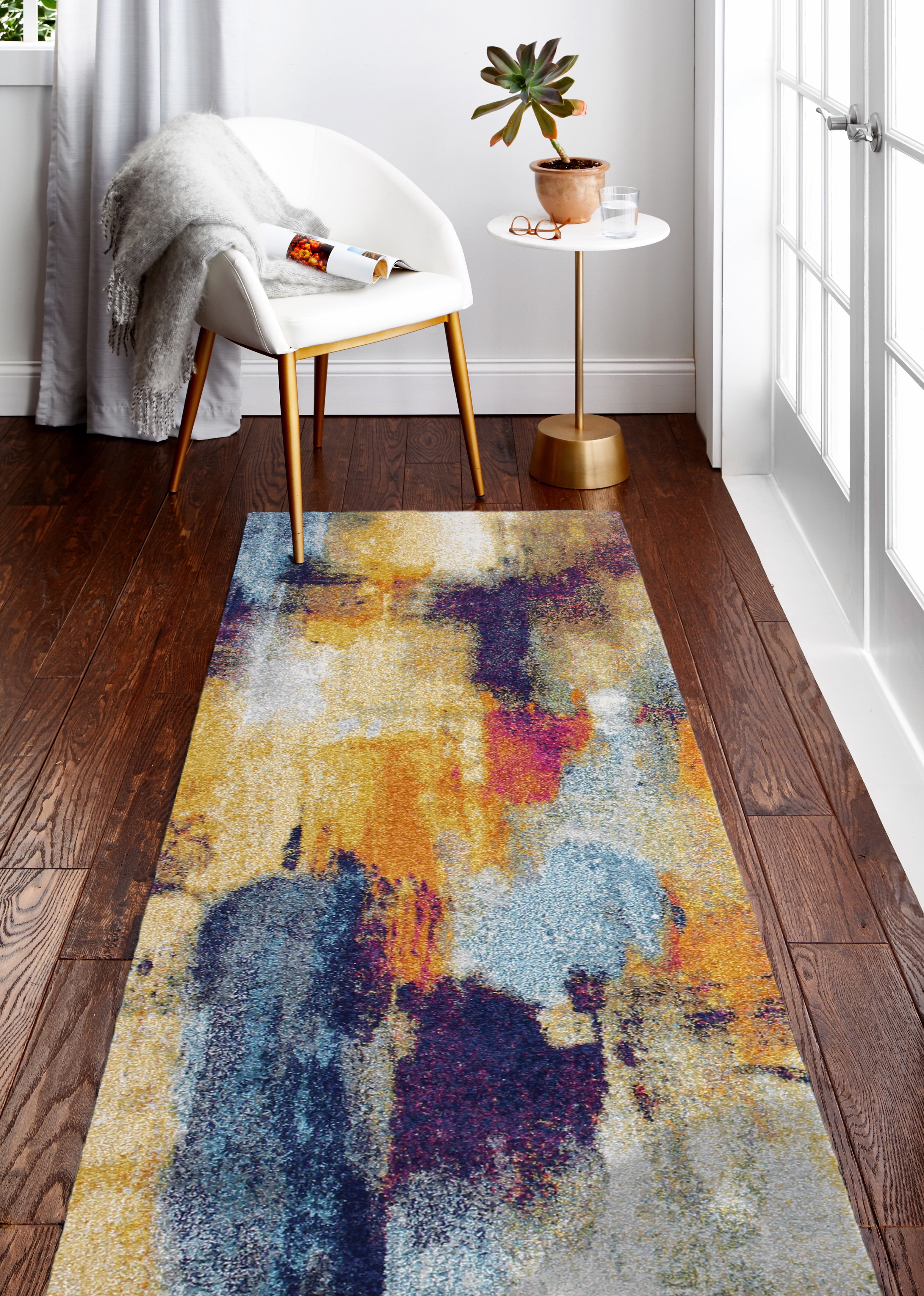 E110-multi-2.6x8-5635a Everek Collection Transitional Polypropylene Machine Made Area Rug, Multicolor - 2 Ft. 6 In. X 8 Ft.