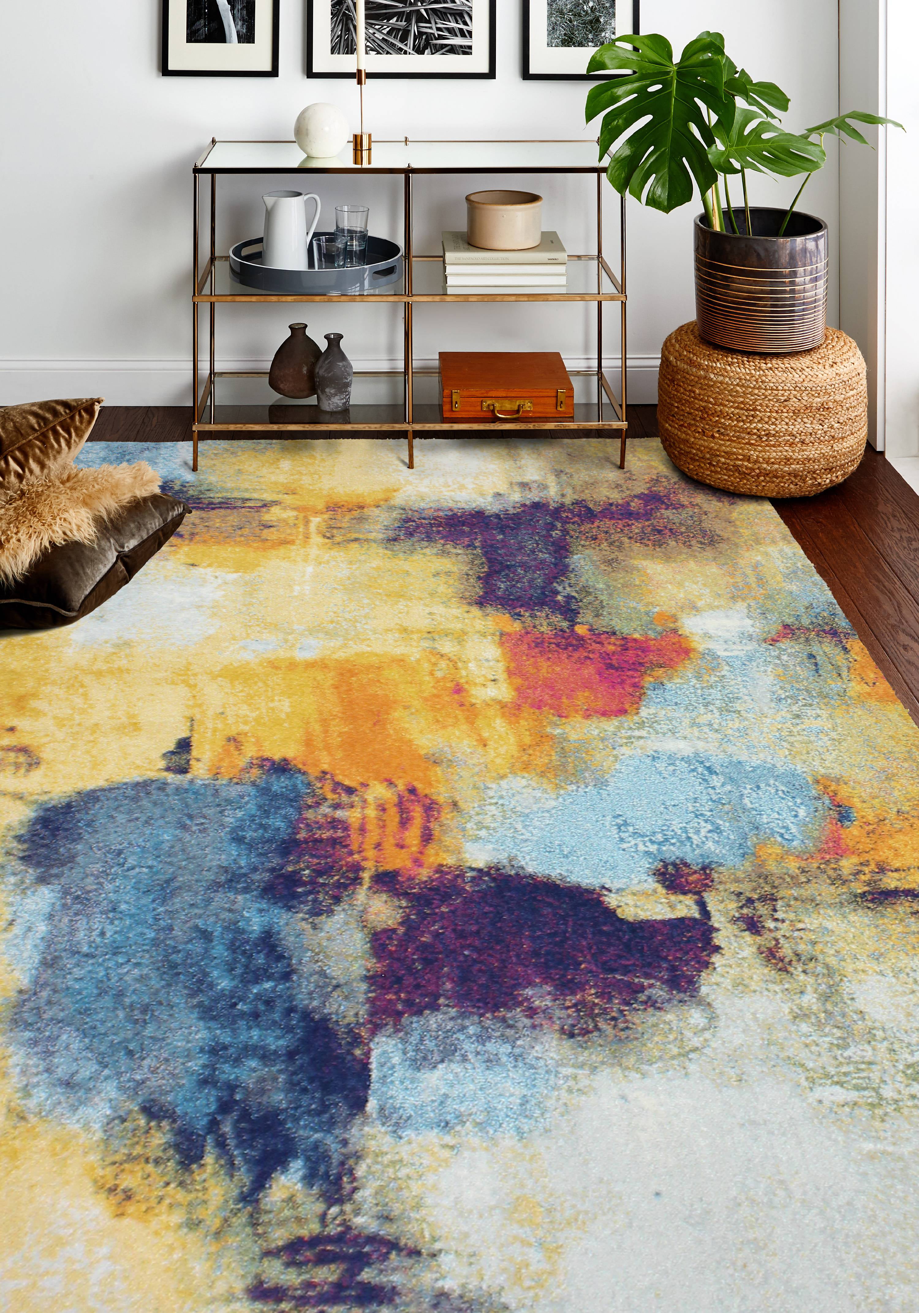 E110-multi-4x6-5635a Everek Collection Transitional Polypropylene Machine Made Area Rug, Multicolor - 3 Ft. 6 In. X 5 Ft. 6 In.