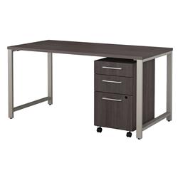 400s150sg 400 Series 60 X 30 In. Table Desk With 3 Drawer Mobile File Cabinet - Storm Gray