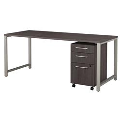 400s151sg 400 Series 72 X 30 In. Table Desk With 3 Drawer Mobile File Cabinet - Storm Gray