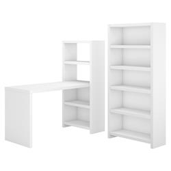 Ech020pw Echo Bookcase Desk With Storage - Pure White
