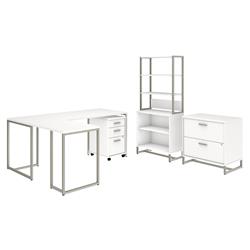 Mth029whsu 72 In. Method L-shaped Desk With 30 In. Return, File Cabinets & Bookcase - White