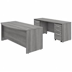 UPC 042976105167 product image for STC009PGSU 72 x 36 in. Studio C Bow Front Desk & Credenza with Mobile File Cabin | upcitemdb.com