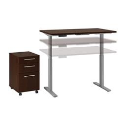 M6s007mr 48 X 24 In. Height Adjustable Standing Desk With Storage - Mocha Cherry