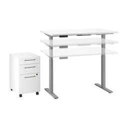 M6s007wh 48 X 24 In. Height Adjustable Standing Desk With Storage - White