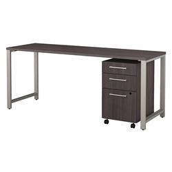 400s154sg 72 X 24 In. 400series Table Desk With 3 Drawer Mobile File Cabinet - Storm Gray